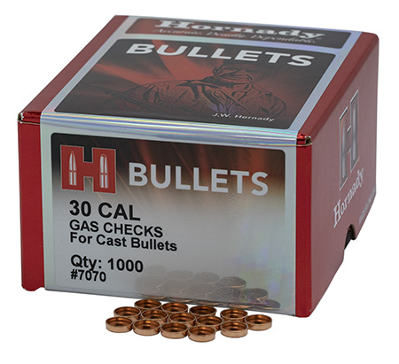 [090255270709] Hornady 7070 Crimp-On Gas Checks 30 Cal Cast Bullets/ 1000 Per Box