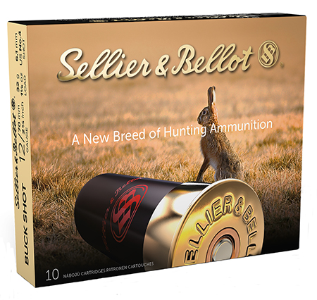 [754908533237] Sellier  &  Bellot SB12BSH Hunting  12Gauge 2.75" 21Pellets 1 1/8oz 4Buck Shot 10 Box/25 Case