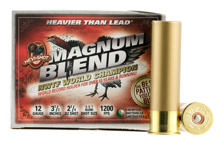 [816383412053] HEVI-Shot HS41205 Magnum Blend  12Gauge 3.50" 2 1/4oz Tungsten 5/6/7Shot 5 Per Box/10 Case