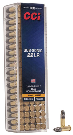 [076683000569] CCI 0056 Subsonic Small Game 22LR 40gr Lead Hollow Point 100 Per Box/50 Case