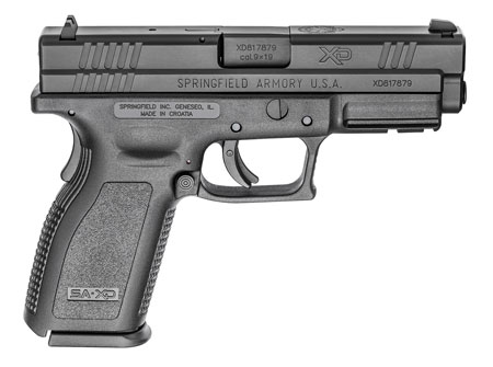 [706397161019] Springfield Armory XD9101 XD Service *CA Compliant 9mm Luger 10+1 4" Black Melonite Steel Barrel  &  Serrated Slide, Black Polymer Frame w/Picatinny Rail, Black Polymer Grip