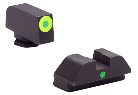 [644406909279] AmeriGlo GL305 i-Dot Sight  Set for Glock  Green Tritium LumiGreen Outline Front Sight-Green Tritium Rear Sight