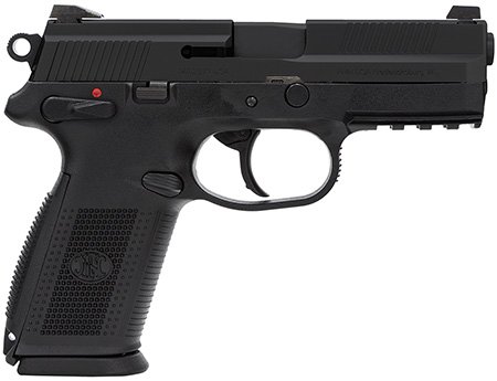 [845737000103] FN 66822 FNX  9mm Luger 17+1 4" Black Steel Barrel, Matte Black Serrated Steel Slide, Matte Black Polymer Frame w/Picatinny Rail, Black Interchangeable Backstrap Grip, Ambidextrous