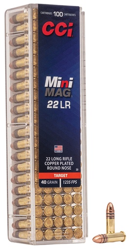 [076683000309] CCI 0030 Mini-Mag High Velocity 22LR 40gr Copper Plated Round Nose 100 Per Box/50 Case
