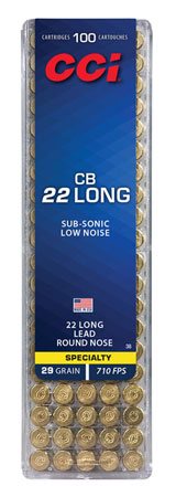 [076683000385] CCI 0038 Specialty CB Subsonic 22Long 29gr Lead Round Nose 100 Per Box/50 Case