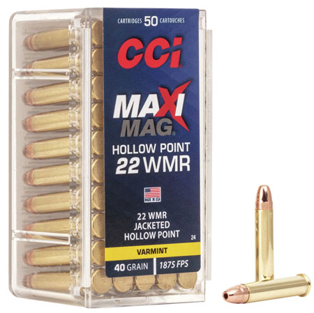 [076683000248] CCI 0024 Maxi-Mag Rimfire 22WMR 40gr Jacketed Hollow Point 50 Per Box/40 Case
