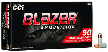 [076683035011] CCI 3501 Blazer Handgun 25ACP 50gr Total Metal Jacket 50 Per Box/20 Case