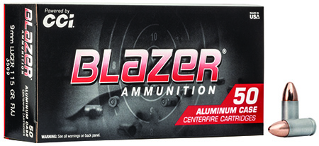 [076683035097] CCI 3509 Blazer Handgun 9mmLuger 115gr Full Metal Jacket 50 Per Box/20 Case