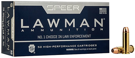 [076683537508] Speer 53750 Lawman  38Special+P 158gr Total Metal Jacket Round Nose 50 Per Box/20 Case