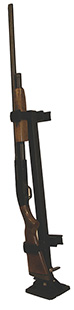 [786602100835] Rugged Gear 10083 Floor Mount Gun Rack Permanent 2 Rifle/Shotgun Black Metal