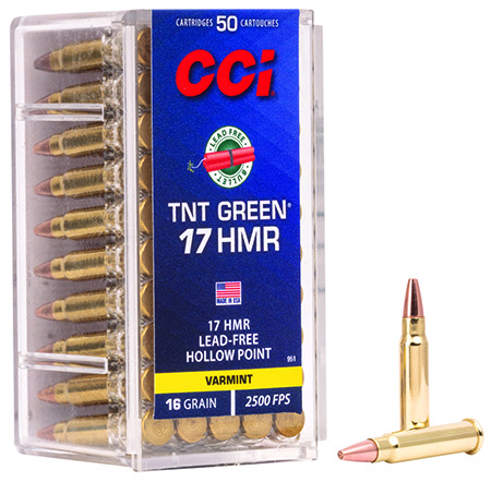 [076683009517] CCI 951 TNT Green  17HMR 16gr Speer TNT Green Hollow Point 50 Per Box/40 Case