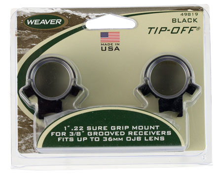 [076683498199] Weaver Mounts 49819 .22 Tip-Off Rings  Black 1"