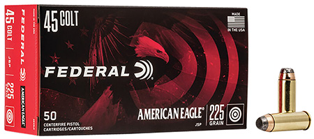 [029465061586] Federal AE45LC American Eagle Handgun 45Colt 225gr Jacketed Soft Point 50 Per Box/20 Case