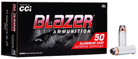 [076683035646] CCI 3564 Blazer Handgun 44Rem Mag 240gr Jacketed Hollow Point 50 Per Box/20 Case