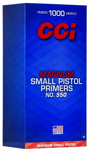 [076683500182] CCI 0018 Magnum Pistol No. 550 Small Pistol Multi Caliber Handgun 1000/Box